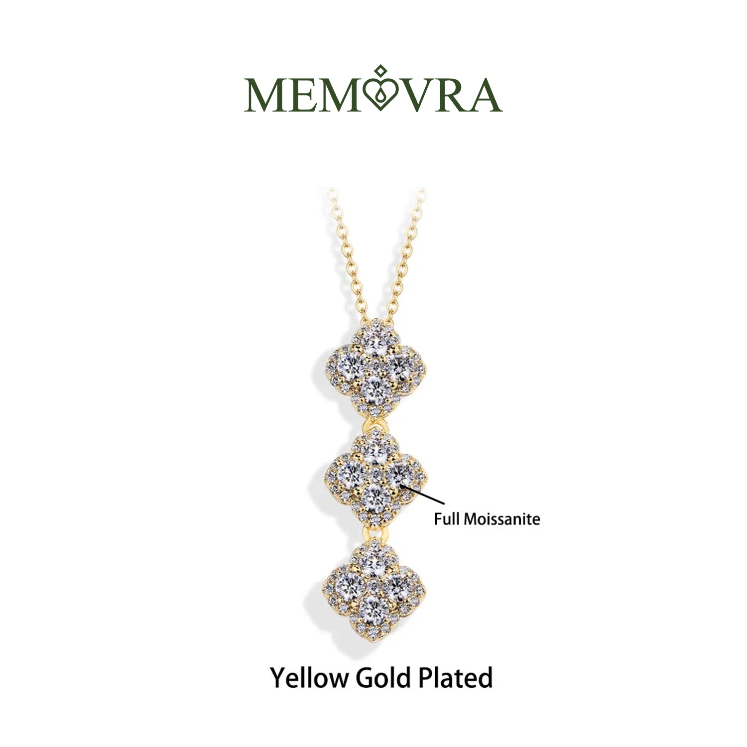 Eternal Moissanite Flower Pendant Necklace